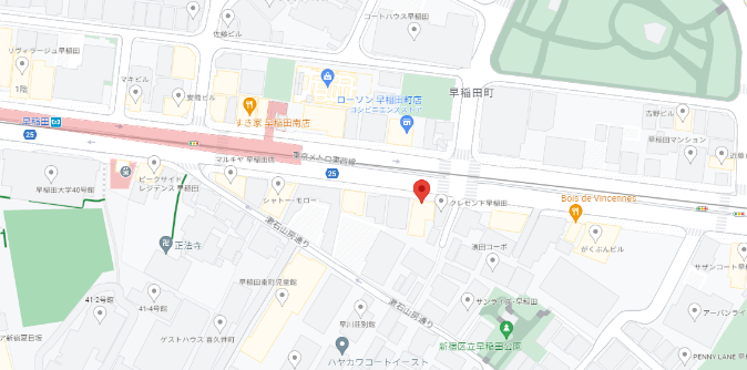 東京都新宿区早稲田町12番5号 googlemap